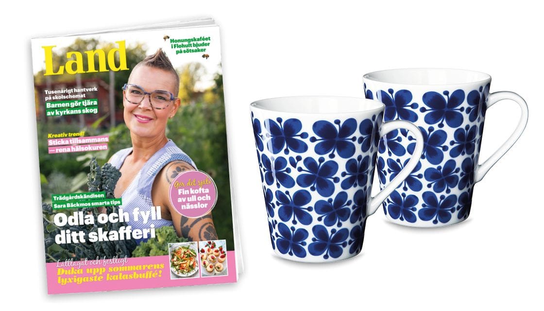 Tidningen Land, 12 nr GÅVA: 2 x Mon Amie-mugg, 34 cl