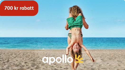 Minst 700 kr rabatt på Apollos charterresor