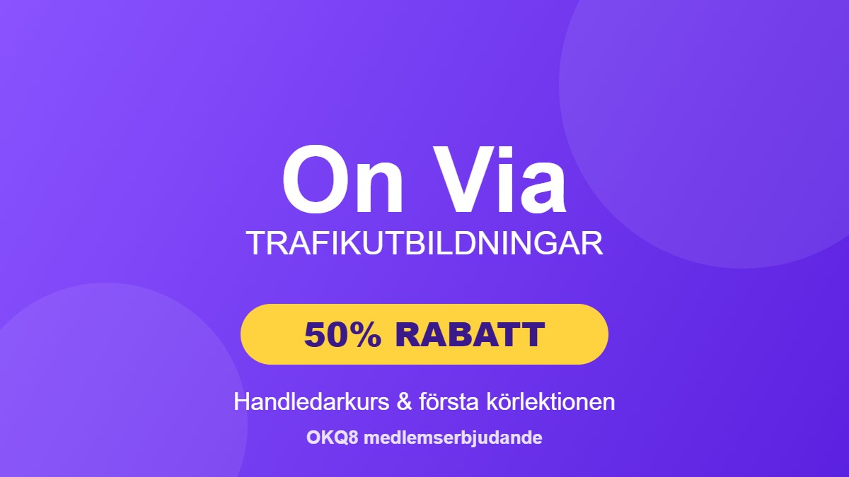 50% rabatt på handledarkurs och första körlektionen hos On Via