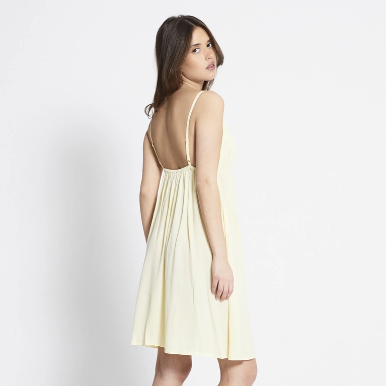 Charlene Crinkled V-Neck Midi Dress