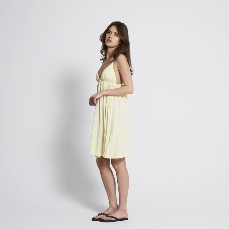 Charlene Crinkled V-Neck Midi Dress