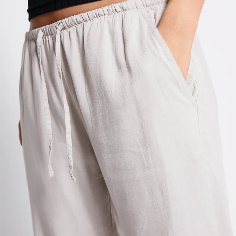 Donna Linen Blend Straight-Leg Pants