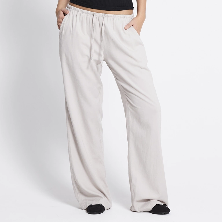 Donna Linen Blend Straight-Leg Pants