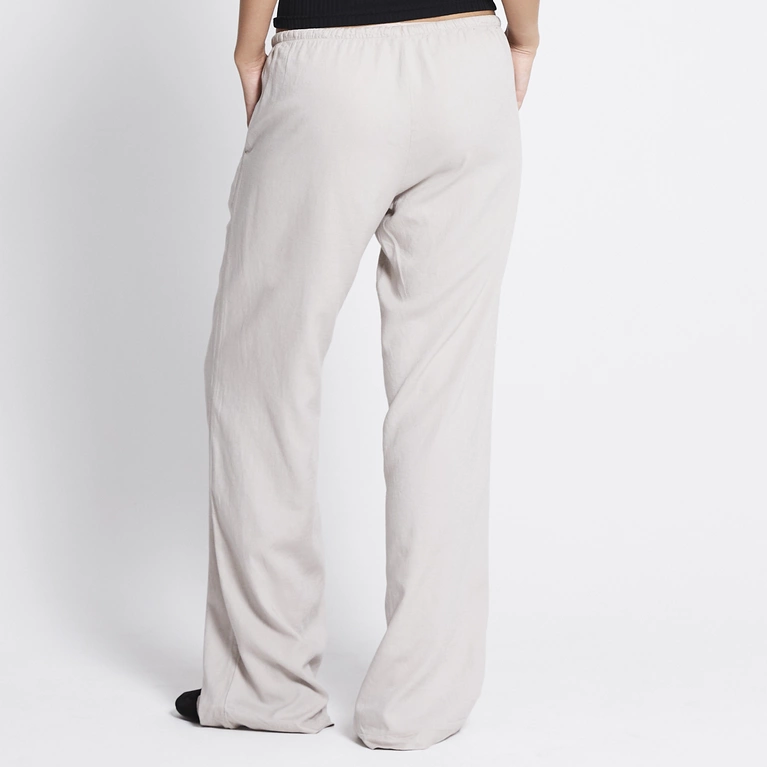 Donna Linen Blend Straight-Leg Pants