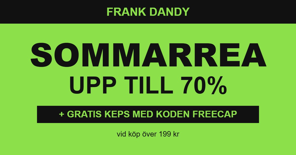 Få gratis keps vid köp över 199 kr hos Frank Dandy