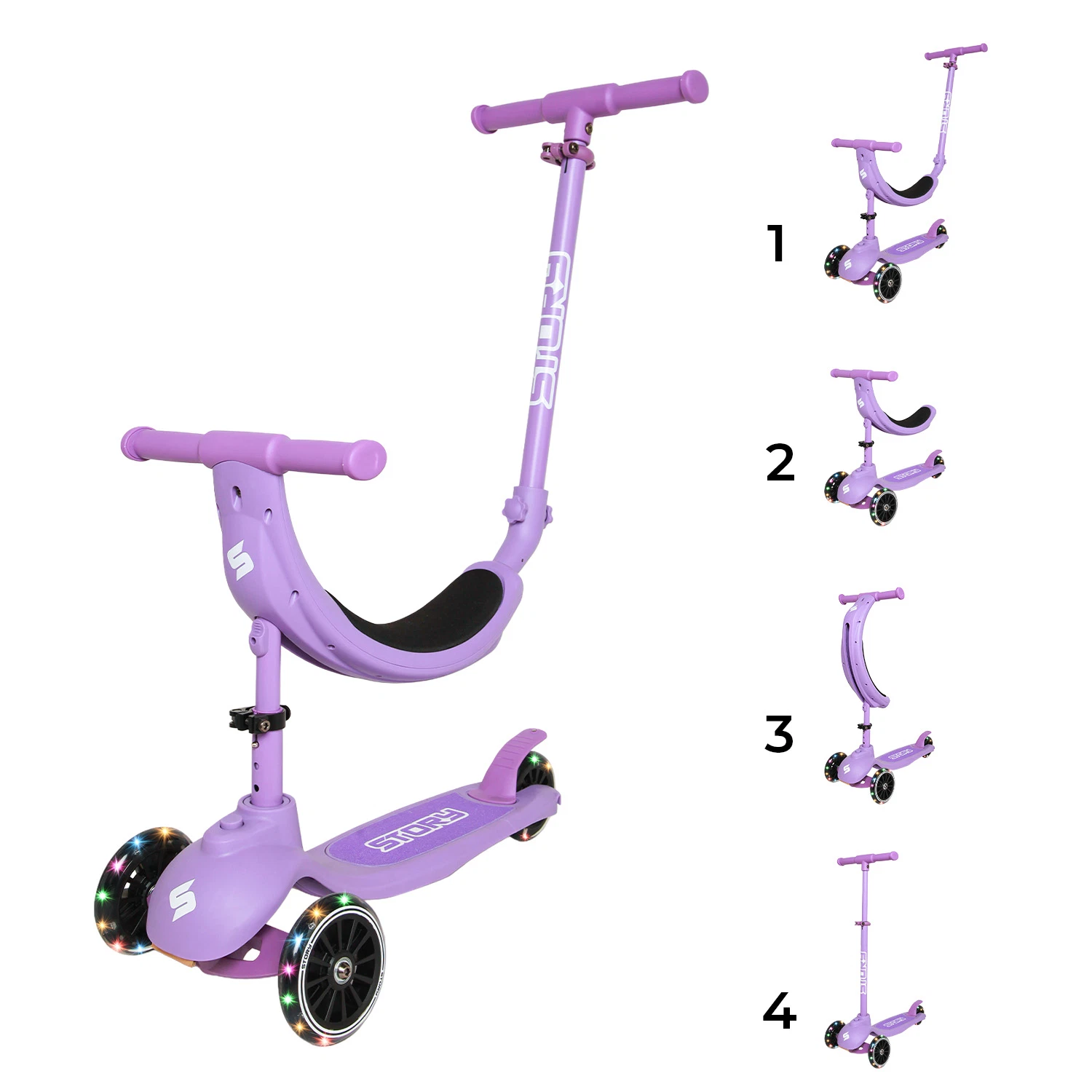 MoveLite barnsparkcykel med tre hjul och LED