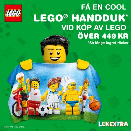 Köp lego på gratis handduk