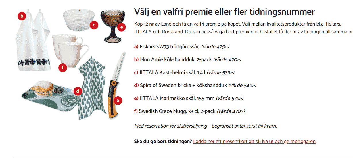 Exklusivt erbjudande från tidningen Land