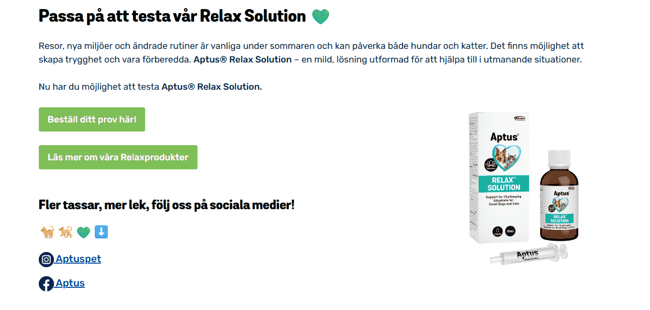 Aptus Relax Lösning för Sverige