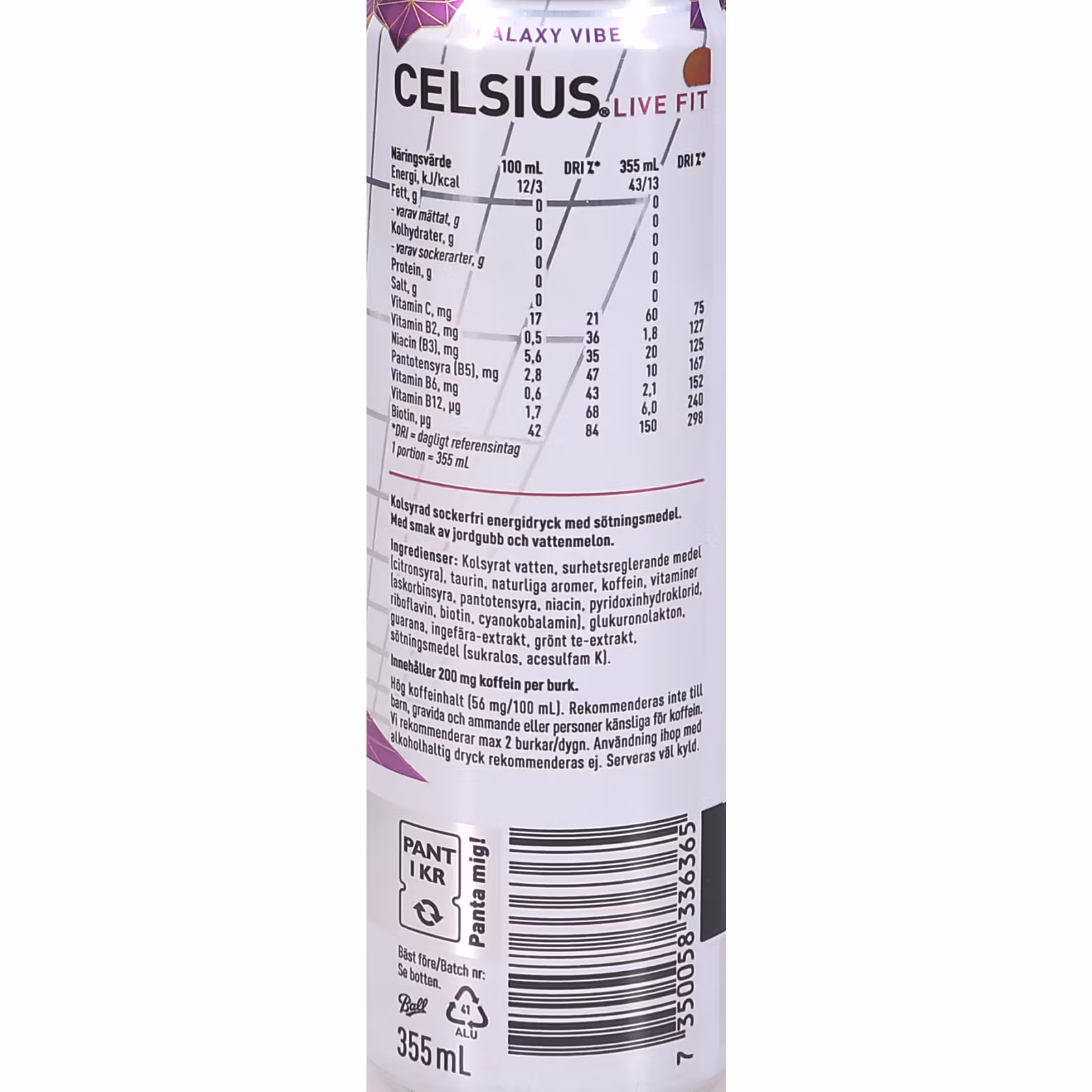 Celsius Galaxy Vibe energidryck 24-pack