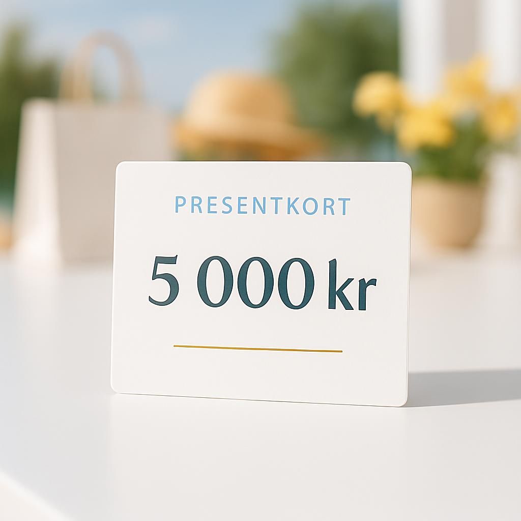 Presentkort med värde på 5000 kr