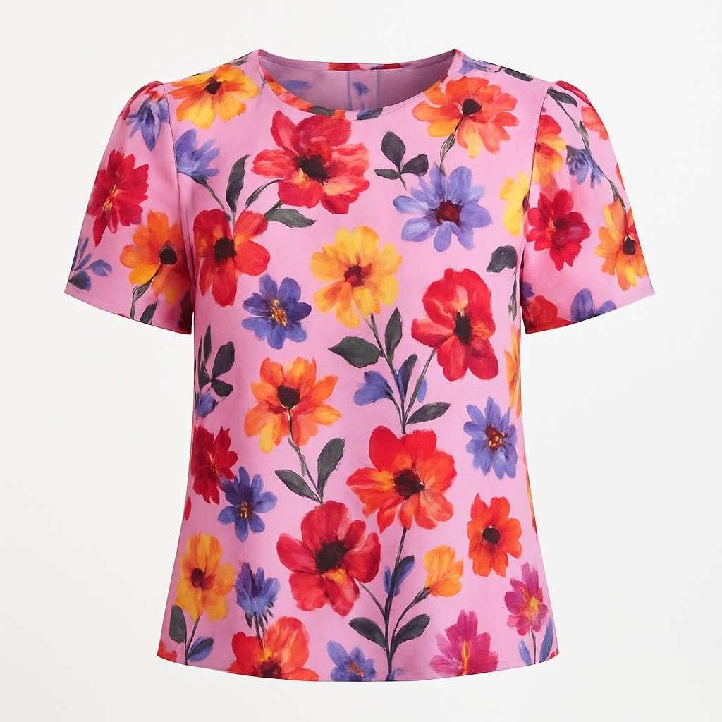 YAS Yasflowering Short Sleeve Top