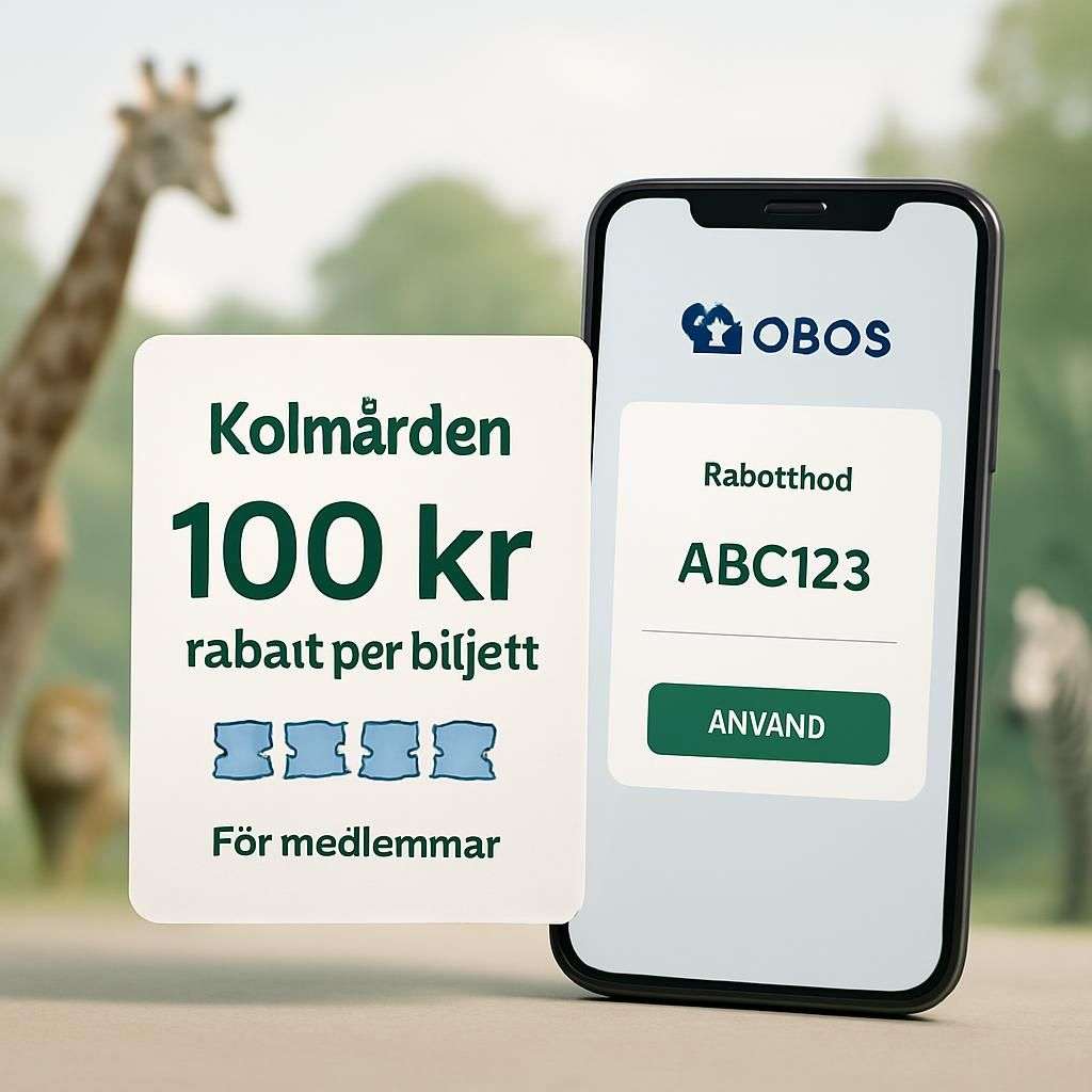 Kolmården rabatt 100 kr per biljett
