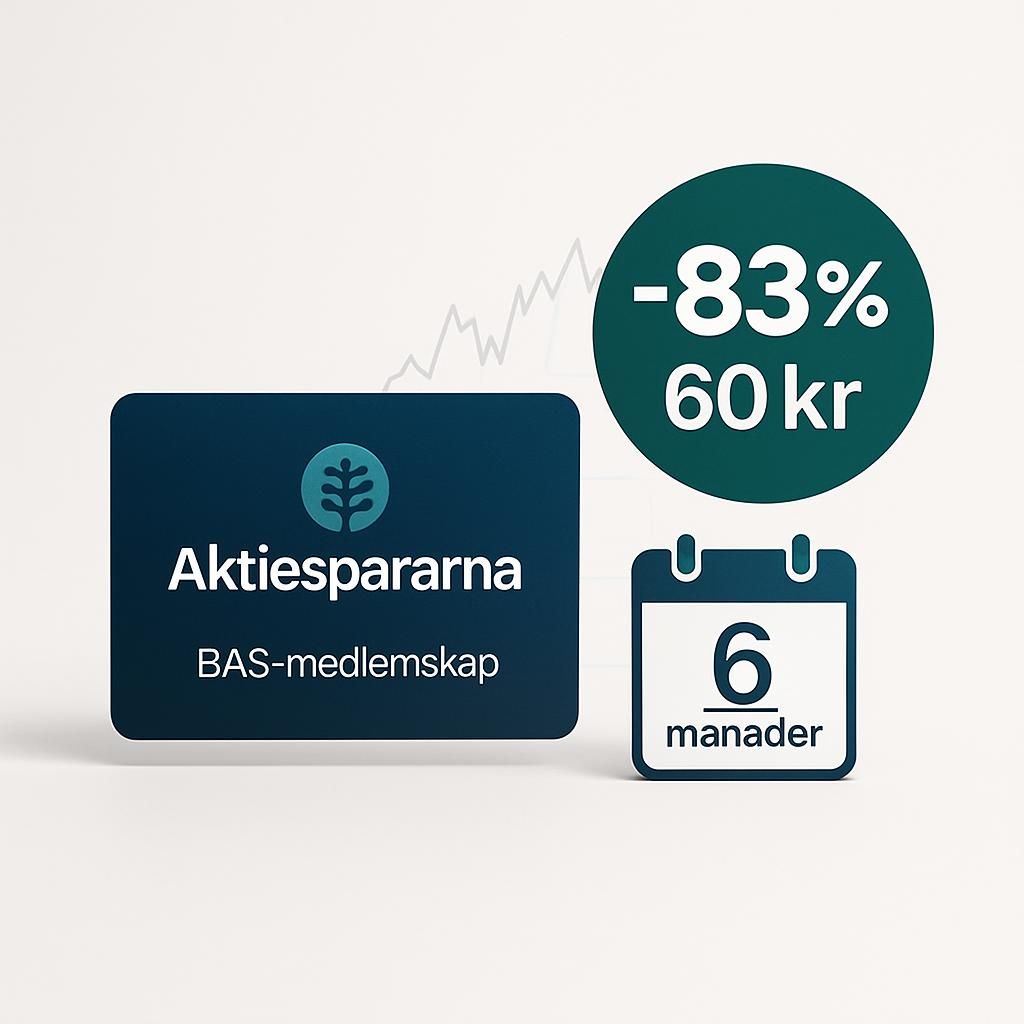 Aktiespararna BAS-medlemskap 6 månader för 60 kr