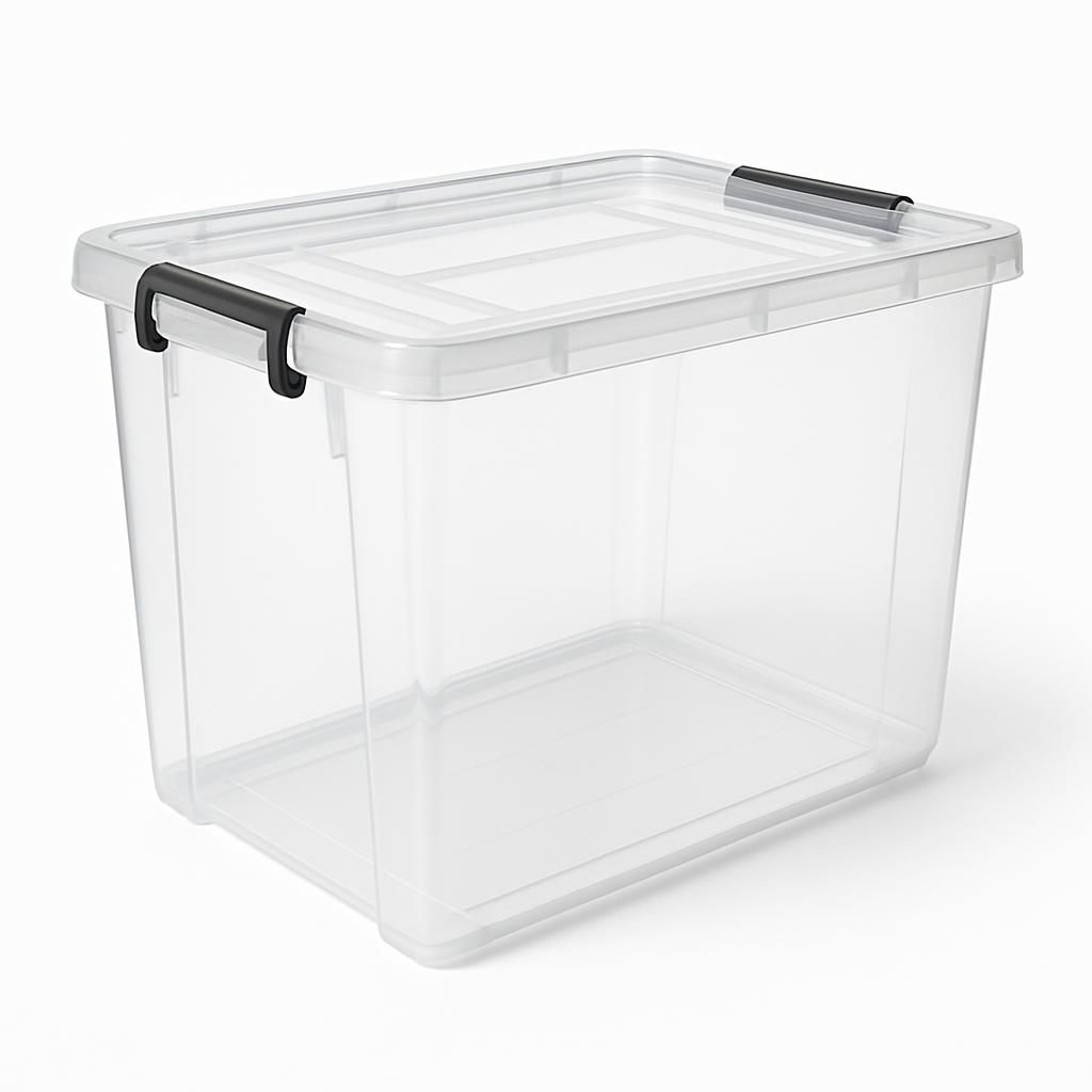 Förvaringslåda med lock 60L Snäpplås