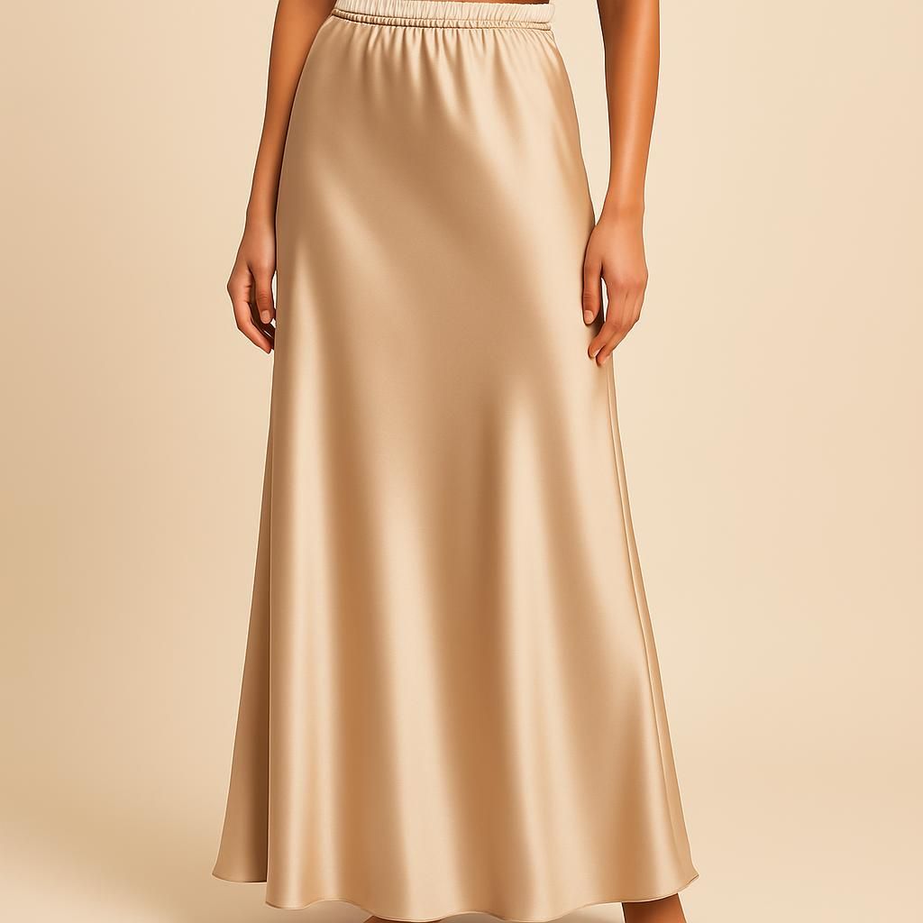 Elegant maxikjol i satin