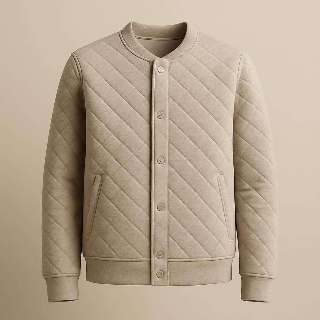 Quiltad trikåjacka med stil