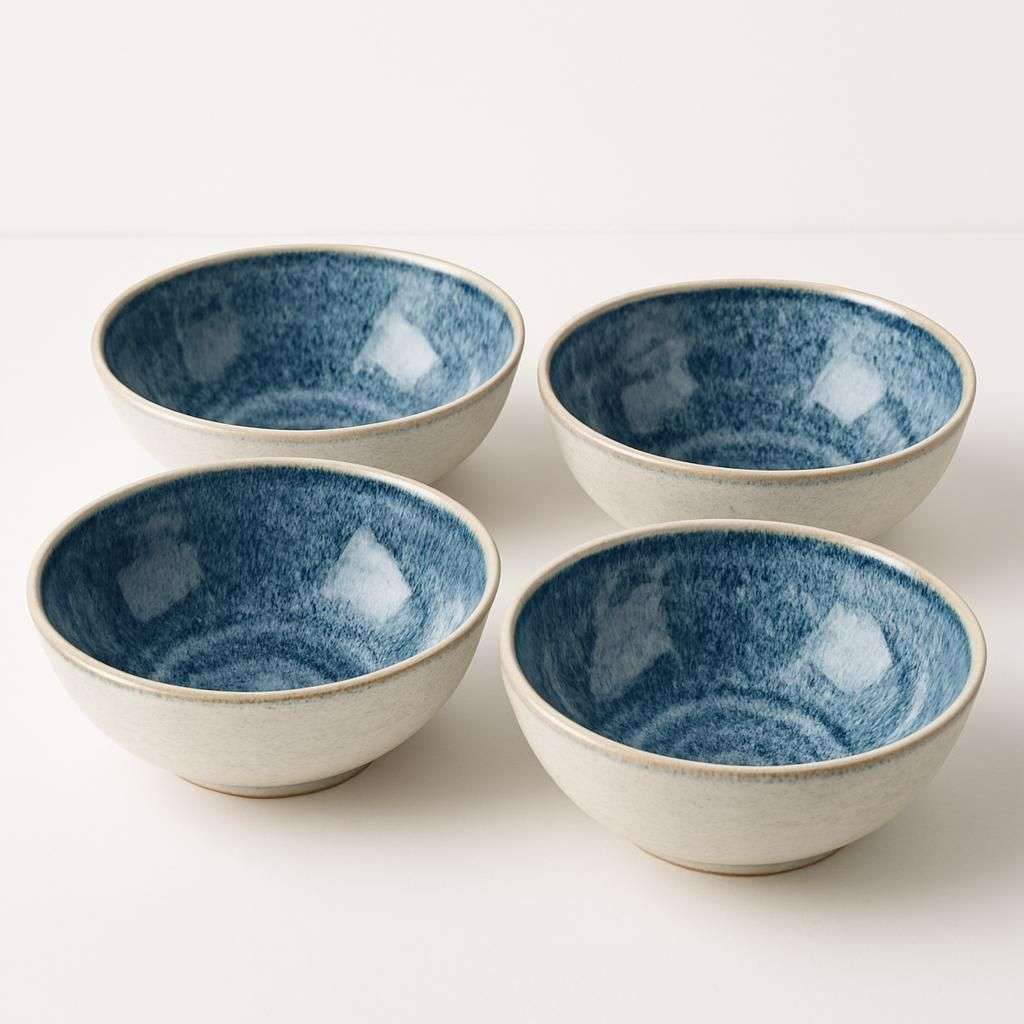 Mareld Blå/Vit Skål 21 cm 4-pack