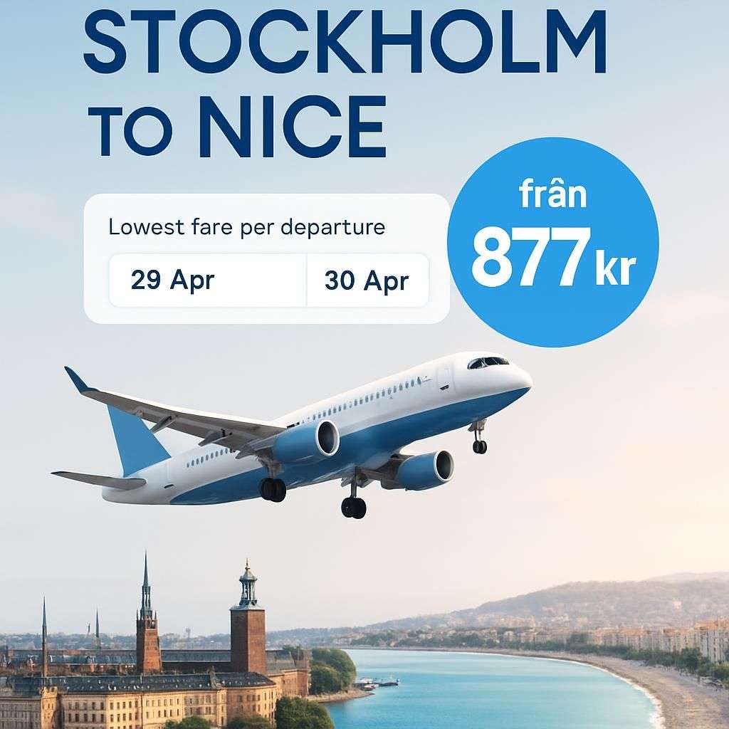 KLM Royal Dutch Airlines Flights - Från Stockholm till Nice - från 877kr 