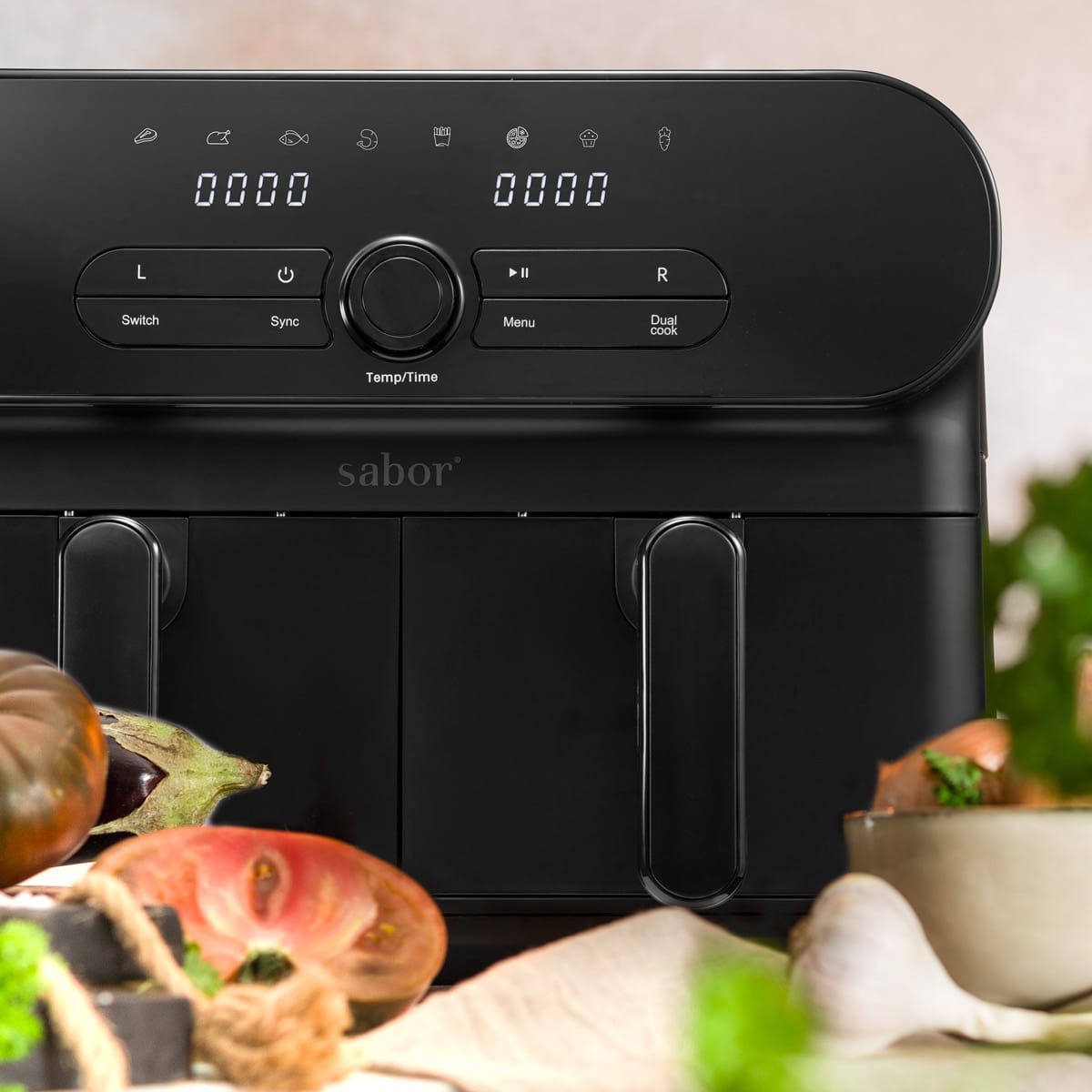 Sabor Duett dubbel airfryer 11 L svart