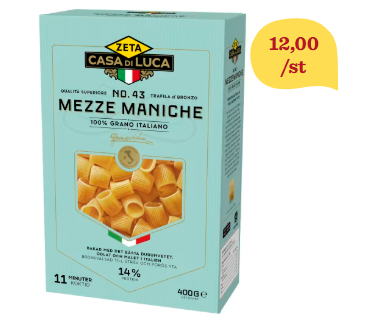 Mezze Maniche Pasta – köp 2 för 18 kr