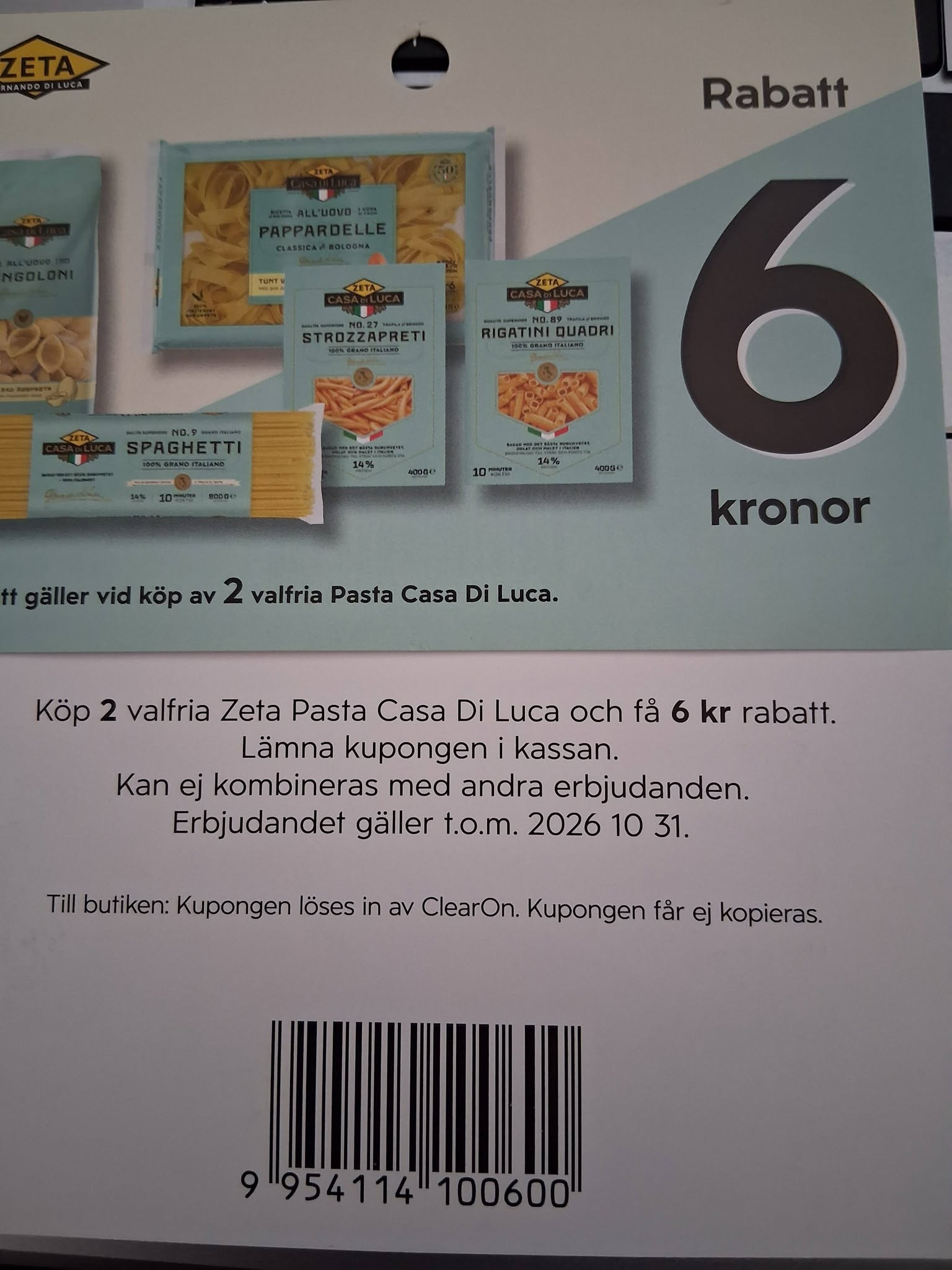 Mezze Maniche Pasta – köp 2 för 18 kr