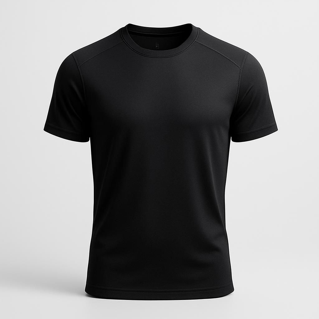 Svart Crew-Neck Sporttröja för Män
