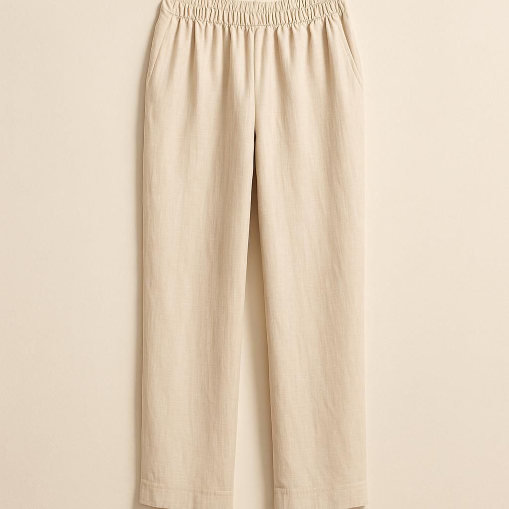 Beige Pull On Linnebyxor Nelly