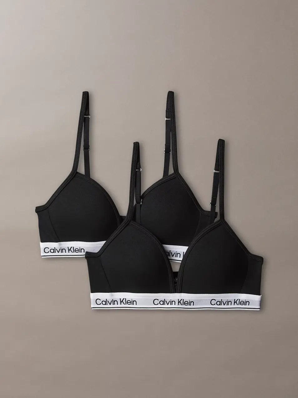Girls Cotton Stretch Triangle Bras 2-Pack