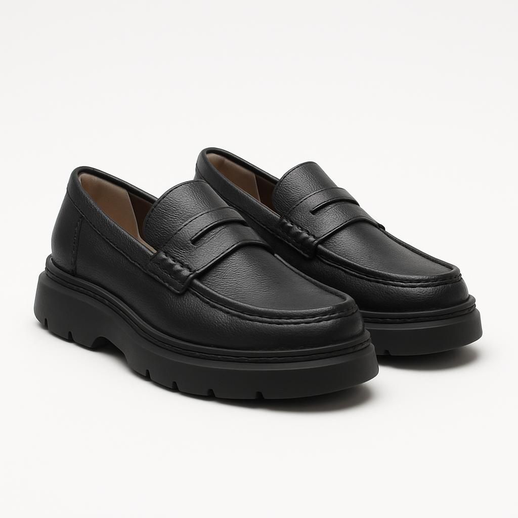 Clarks Torhill Lo G Black Leather Shoes
