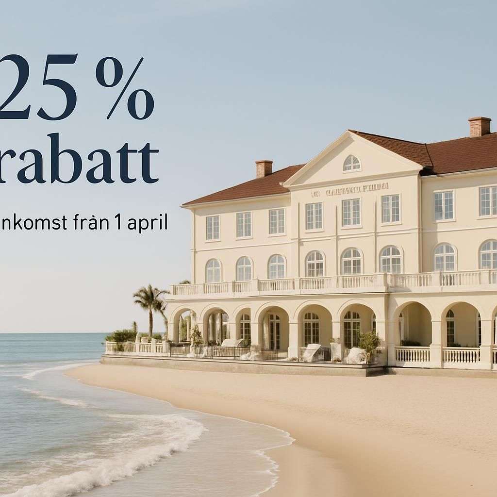 25 % rabatt på ankomst från 1 april.