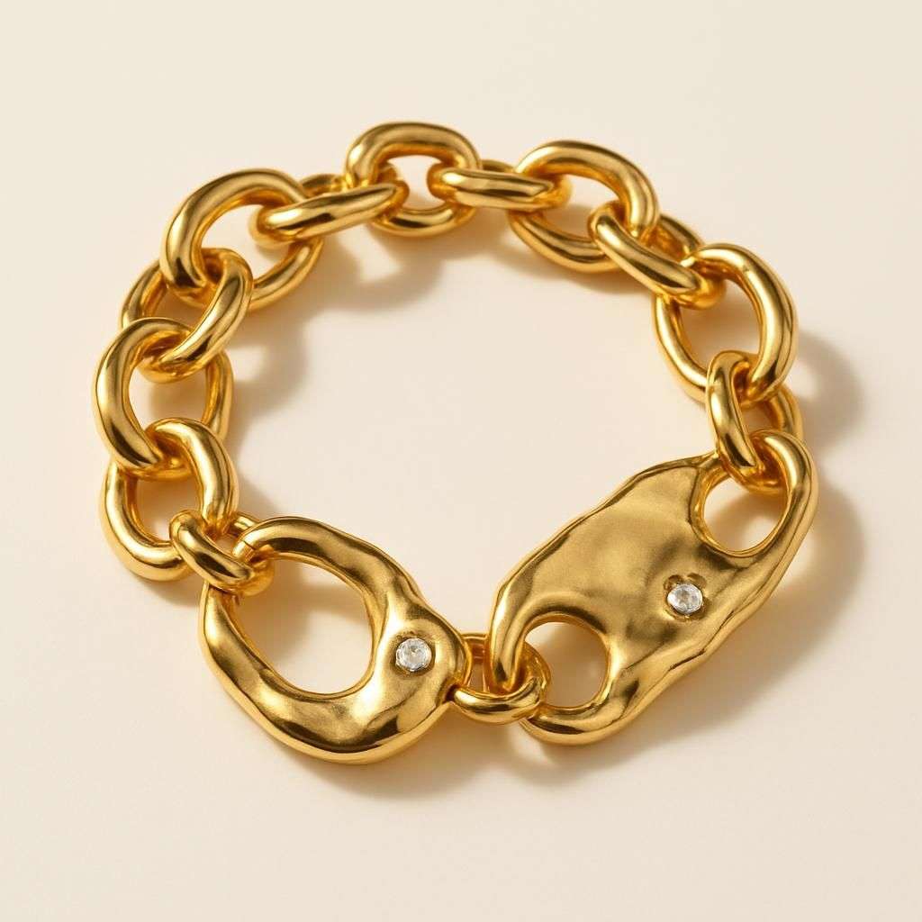 HALLIE Gold-Plated Organic Crystal Bracelet