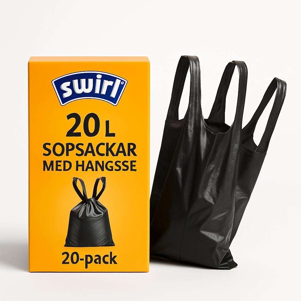 Swirl Avfallspåse med Handtag 20L 20-pack