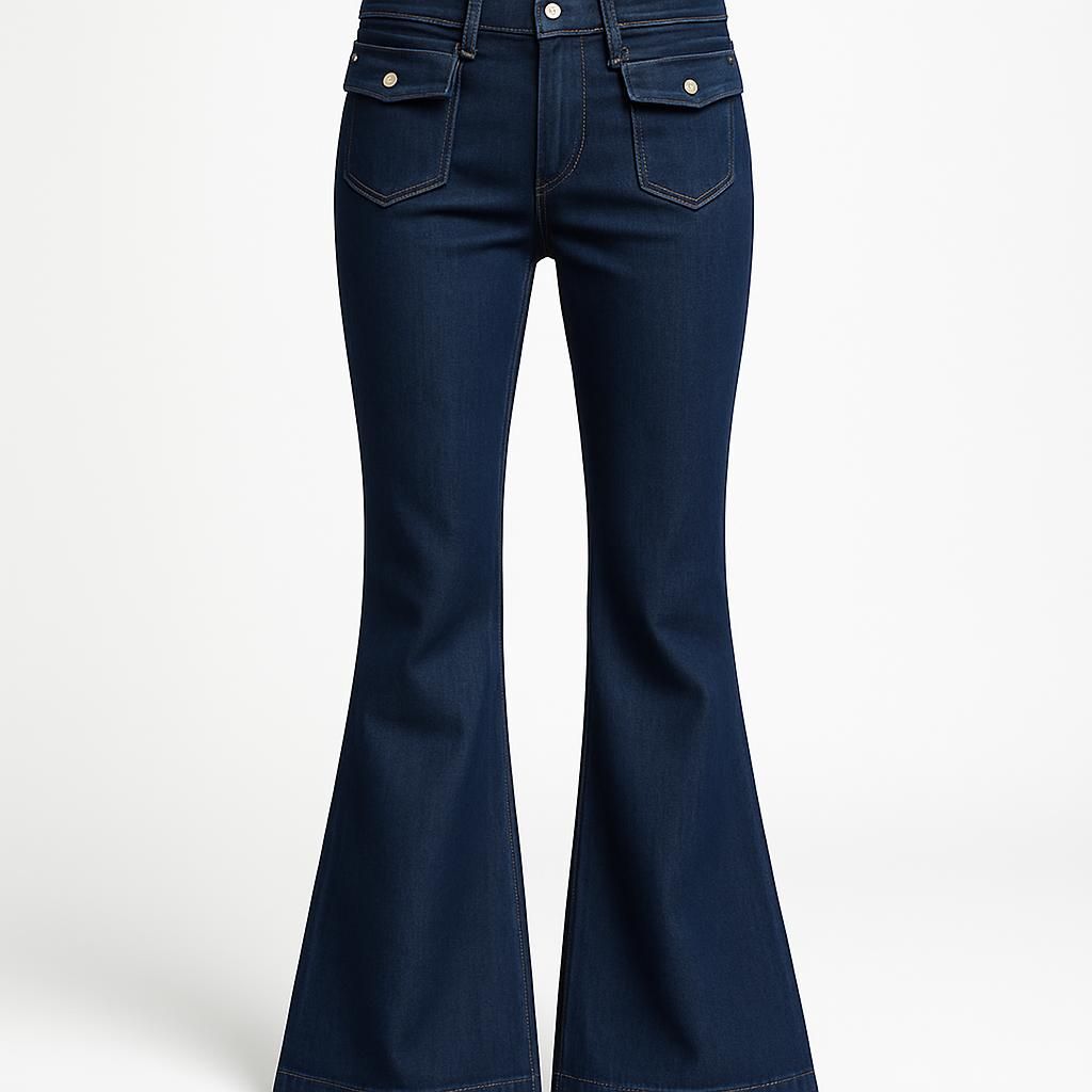 Chunky Low Flare Jeans Blå