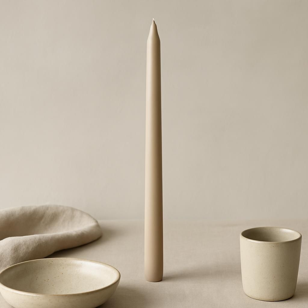 Broste Copenhagen Smooth Linen Taper Candle