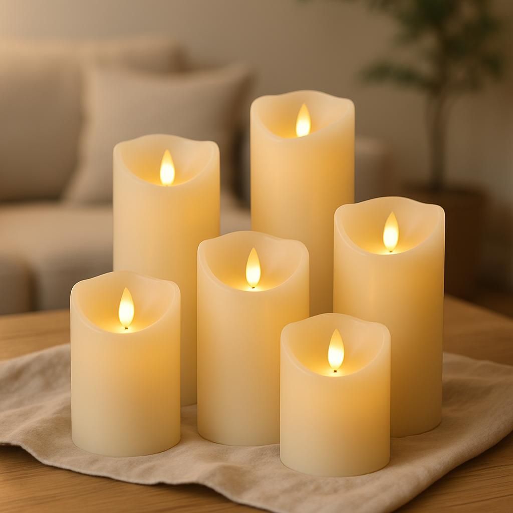6 st flamfria LED-ljus set