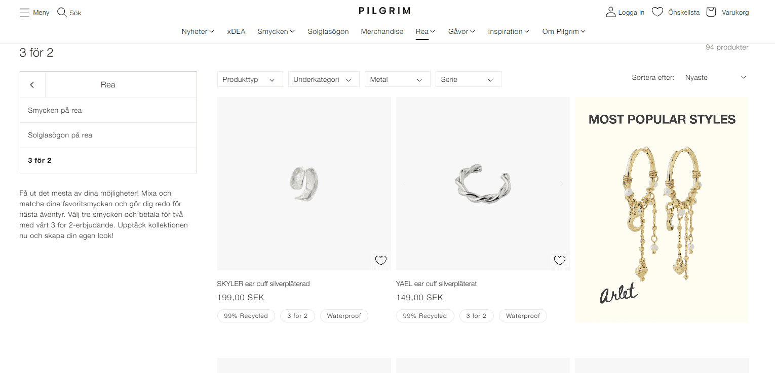 Pilgrim 3-for-2 Offer with Free Shipping