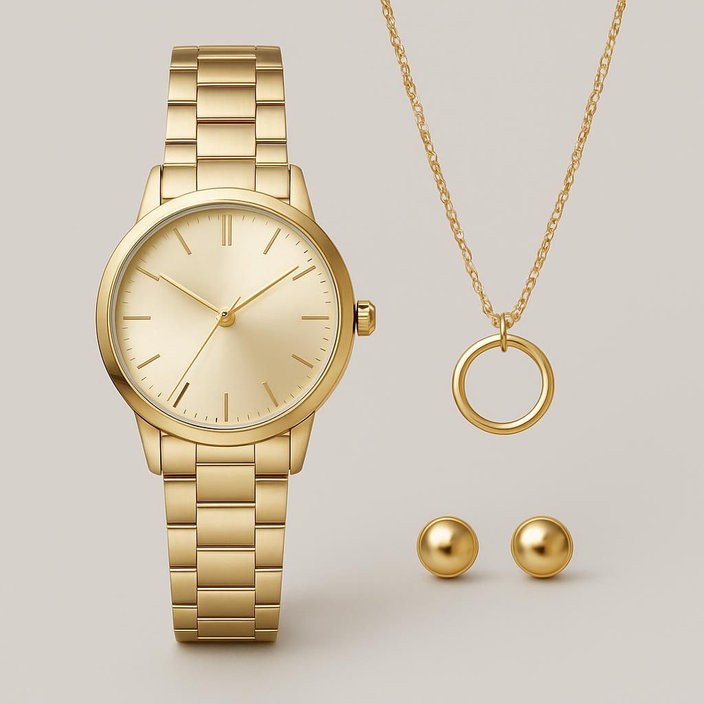Elegant damklocka i guldton metall