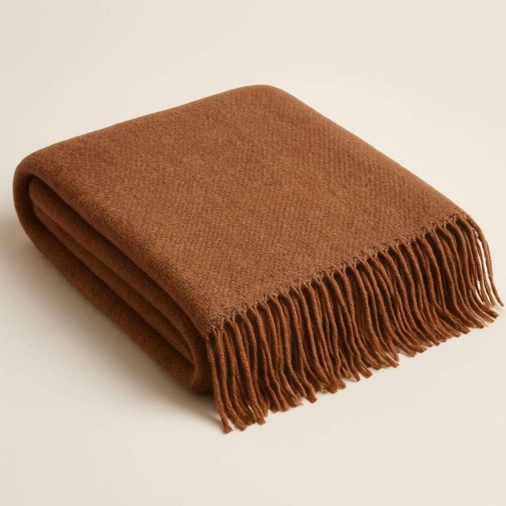 Bloomingville Dorell Brown Throw Blanket