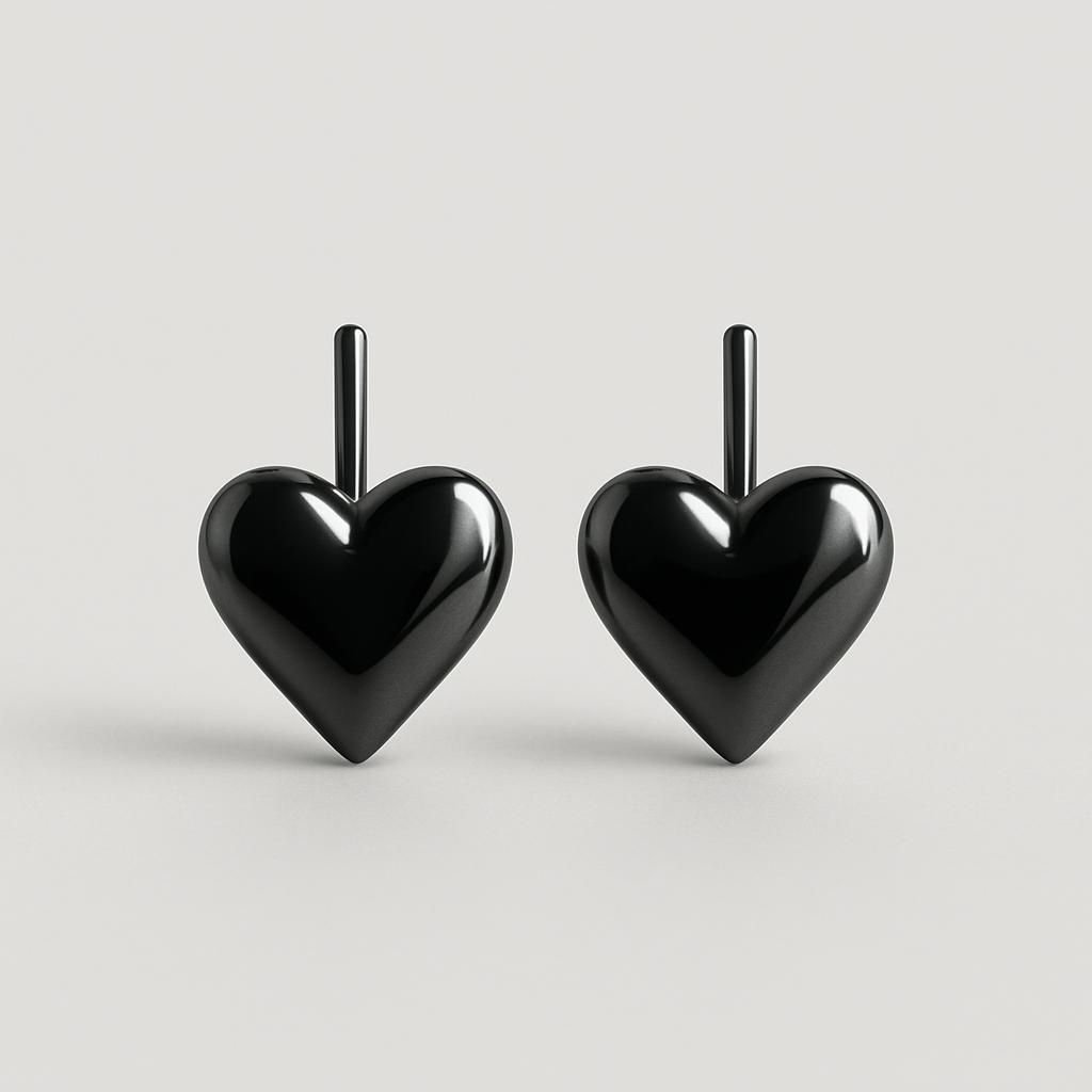 Blomdahl Ring Heart Black Diamond Örhängen