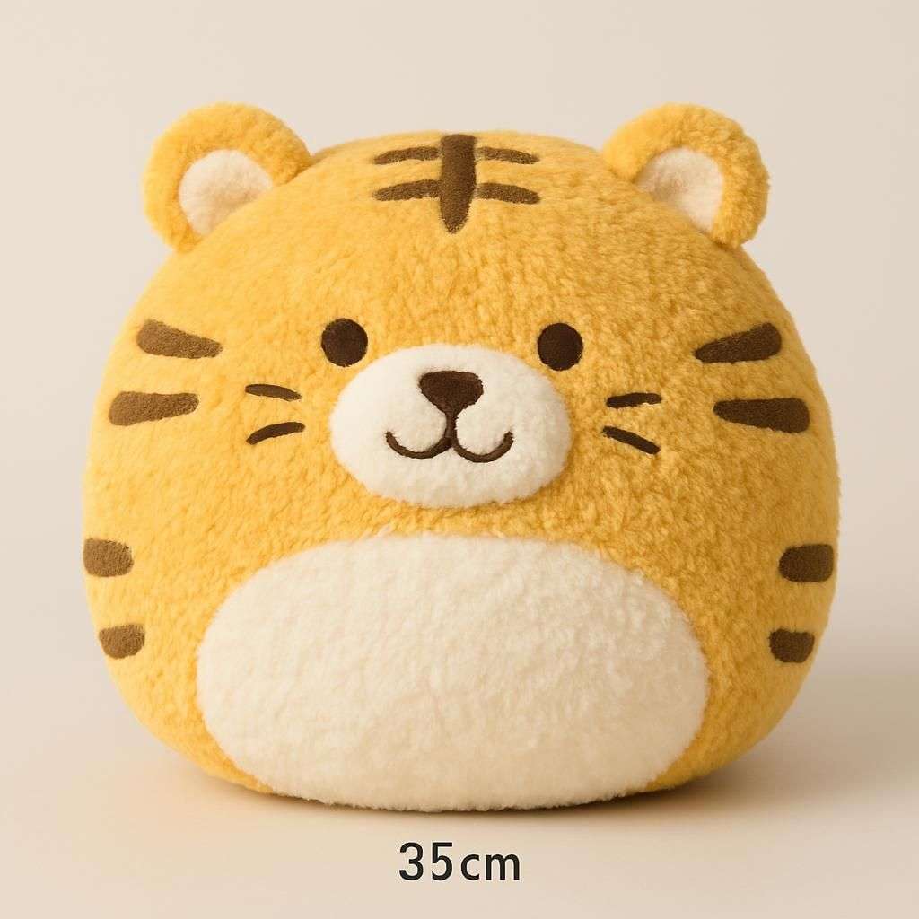 Mjuk Fylld Tigerkudde Gul Vit 35cm