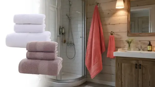 Set med tre mjuka badhanddukar