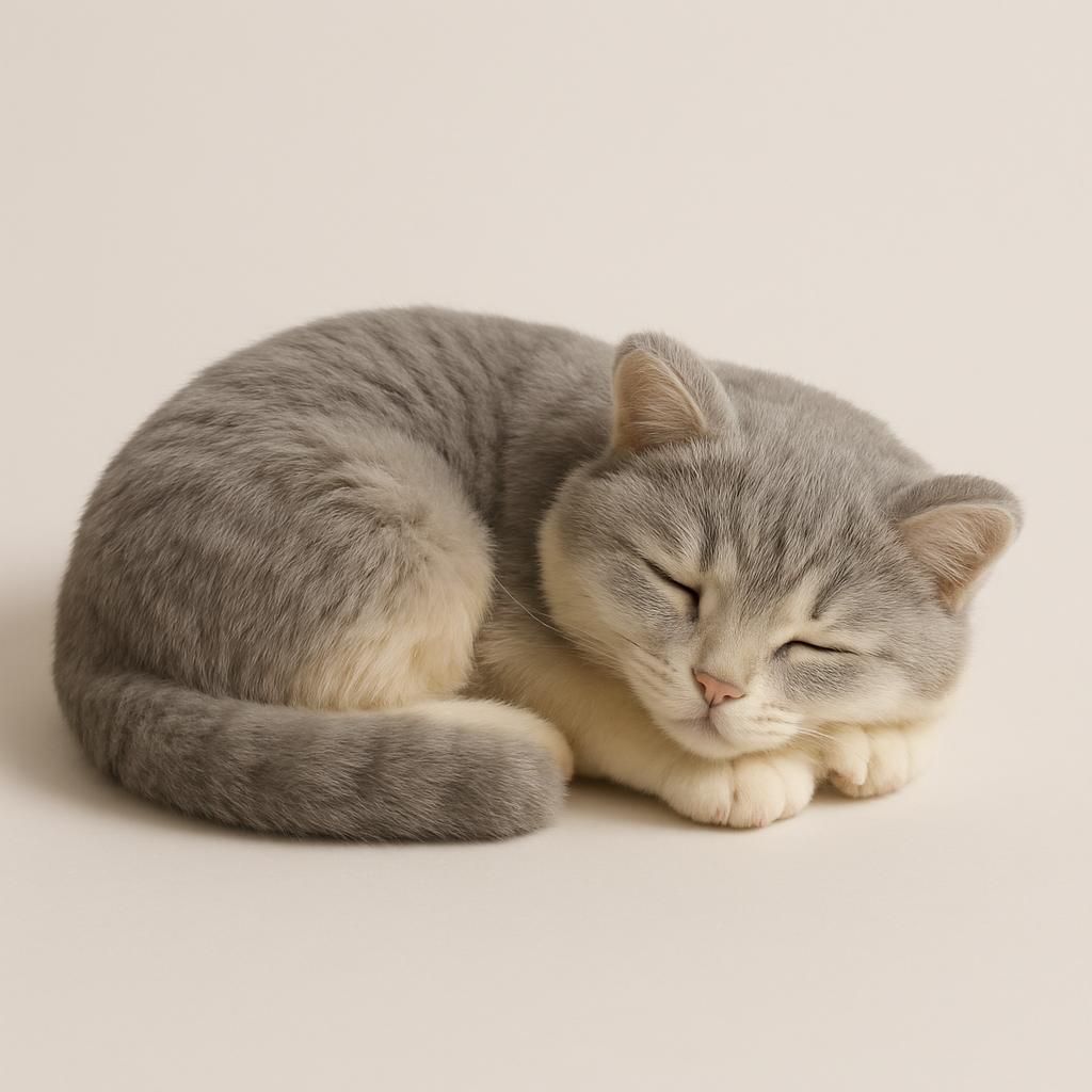 Realistisk sovande katt plyschleksak