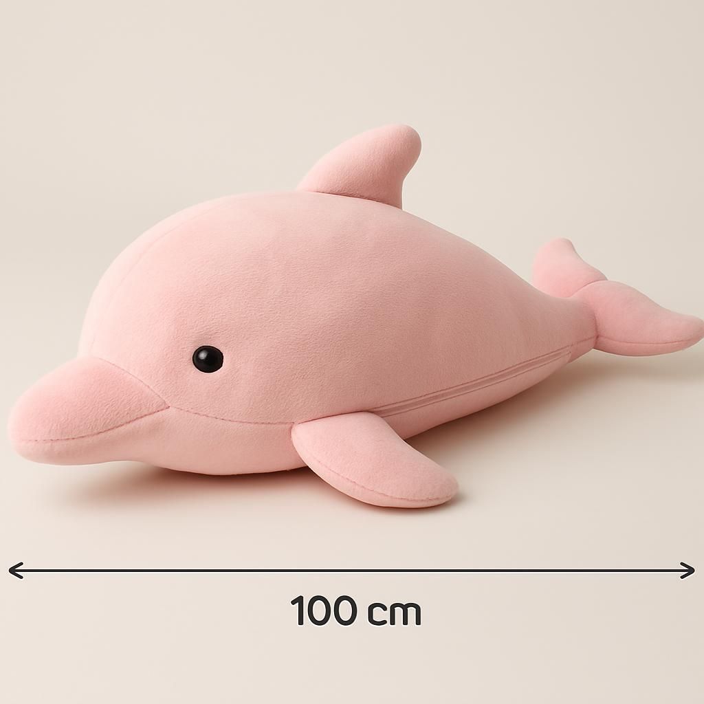 Rosa Delfin Plyschkudde 100CM Mjuk Gosedjur