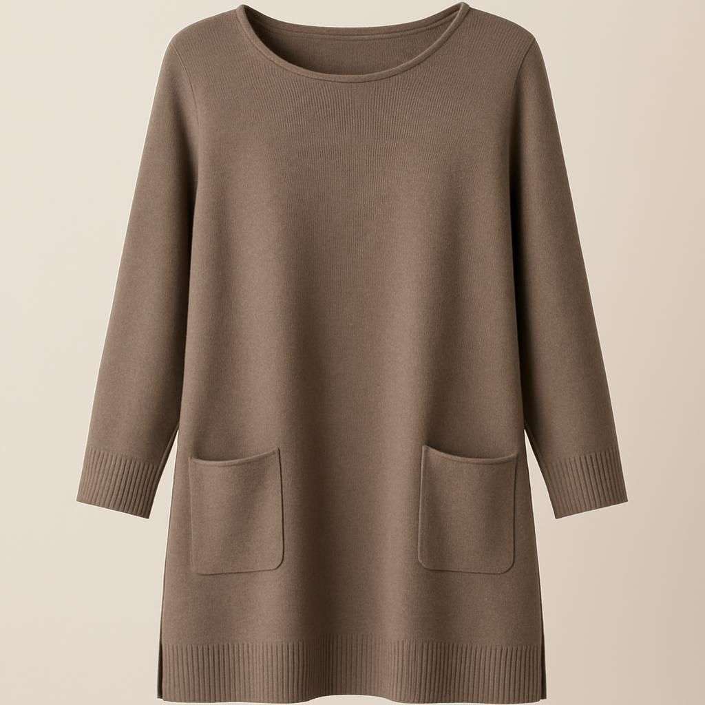 Elegant trikåtunika med fickor