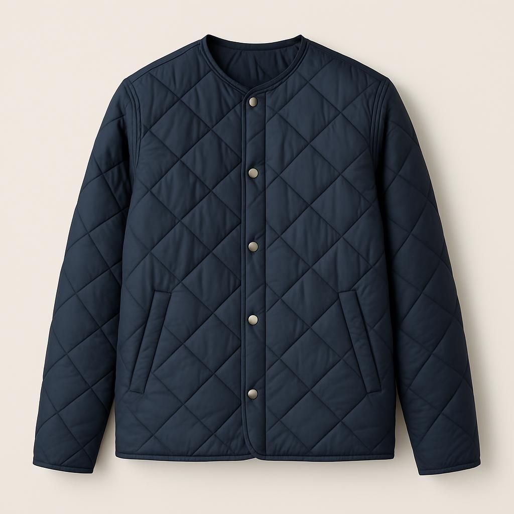 Quiltad jacka med tryckknappar - Marin | Cellbes