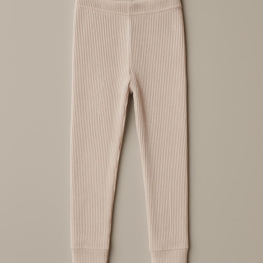 Ribbade leggings med hög komfort