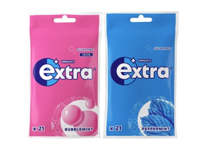 Få 10 kr rabatt på två påsar Extra tuggummi hos ICA