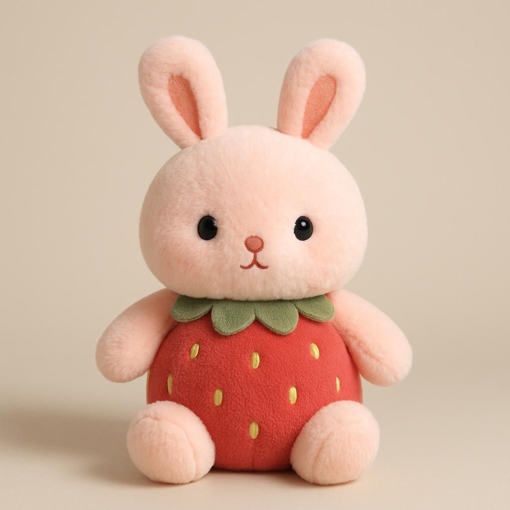 Variable Strawberry Rabbit Plush Toy 35Cm