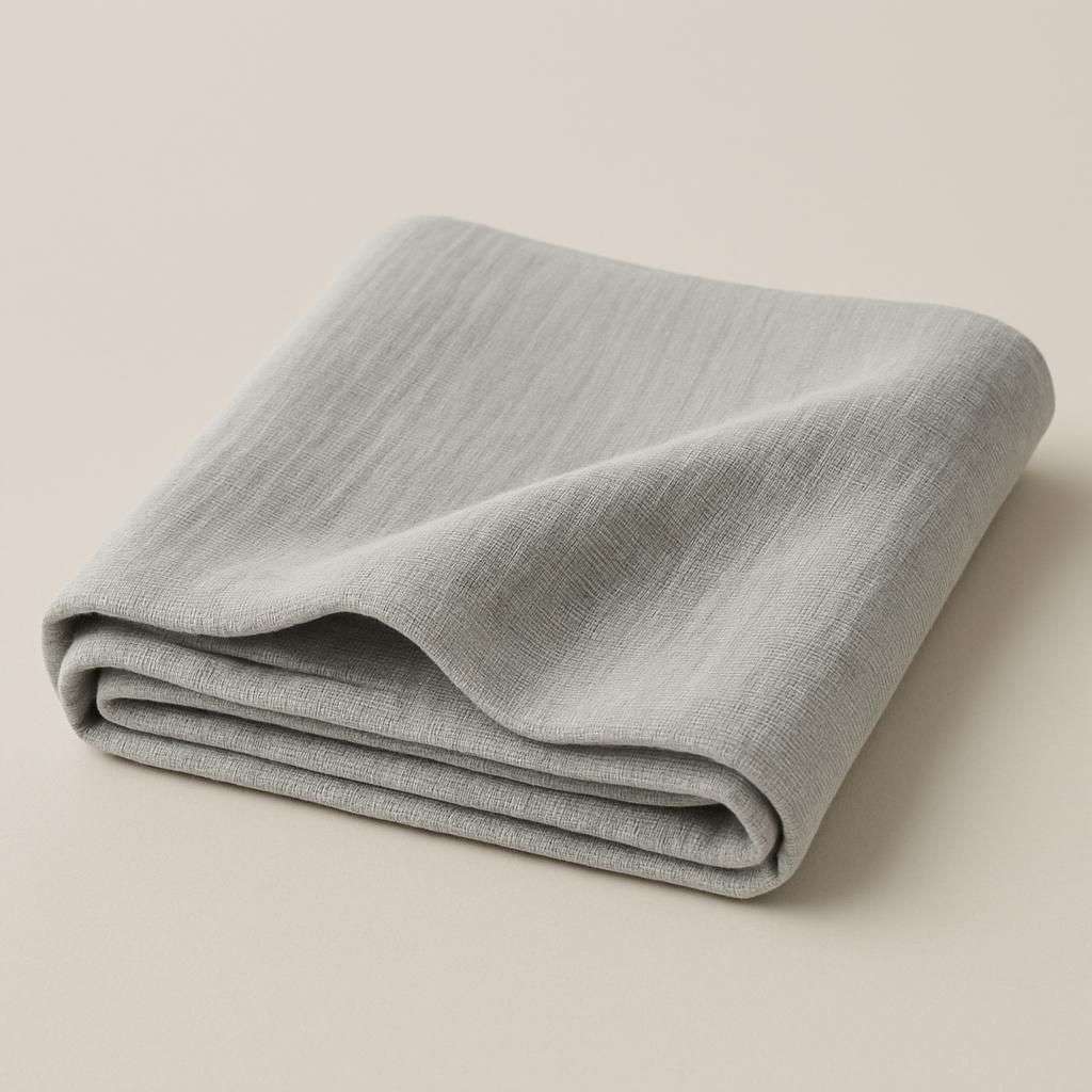 Muslin Foil Fabric in Light Grey